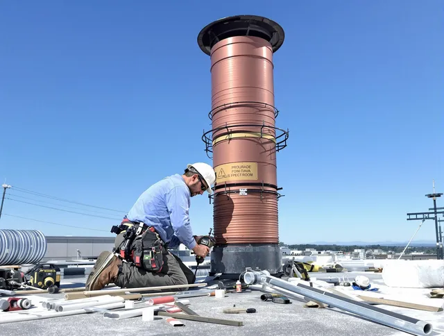 Installed chimney liner by Dartmouth Chimney Sweep in Dartmouth, MA