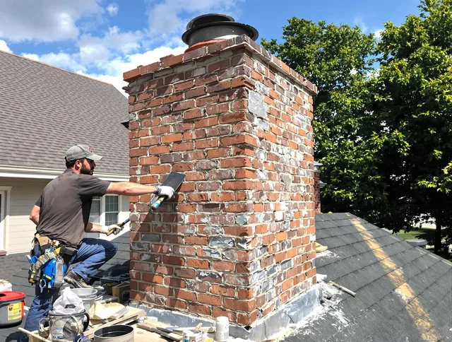 Completed chimney rebuild by Dartmouth Chimney Sweep in Dartmouth, MA