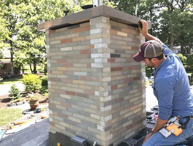 Dartmouth Chimney Sweep completing a modern chimney remodel in Dartmouth, MA