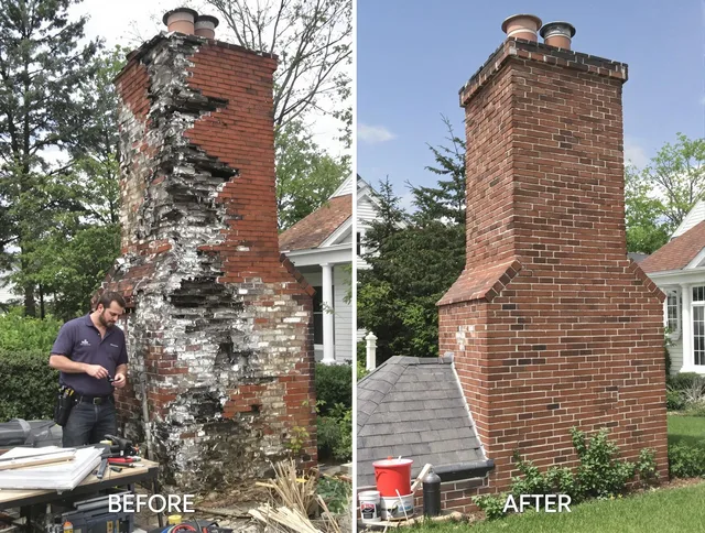 Dartmouth Chimney Sweep performing a full chimney restoration in Dartmouth, MA