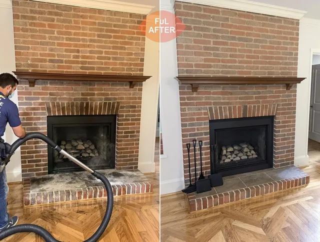 Dartmouth Chimney Sweep carefully sanitizing a fireplace in Dartmouth, MA
