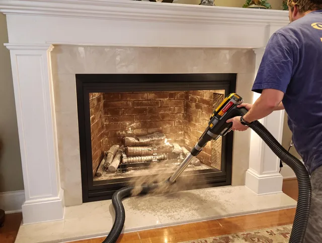 Fireplace cleaning performed by Dartmouth Chimney Sweep in Dartmouth, MA