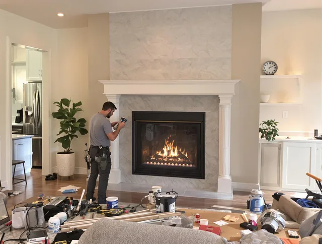 Newly installed fireplace by Dartmouth Chimney Sweep in Dartmouth, MA