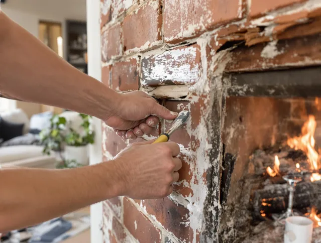 Routine fireplace repair by Dartmouth Chimney Sweep in Dartmouth, MA